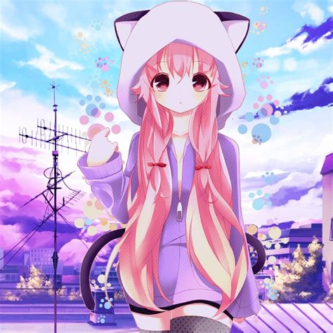 A chill neko wallpaper | Anime background, Kawaii anime, Cute anime ...