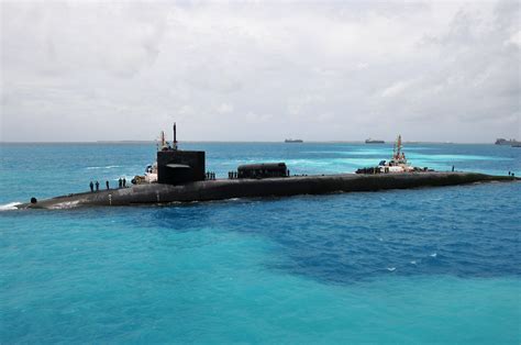 The USS Georgia (SSGN-729) prepares to moor outboard of the submarine tender USS Emory S. Land ...