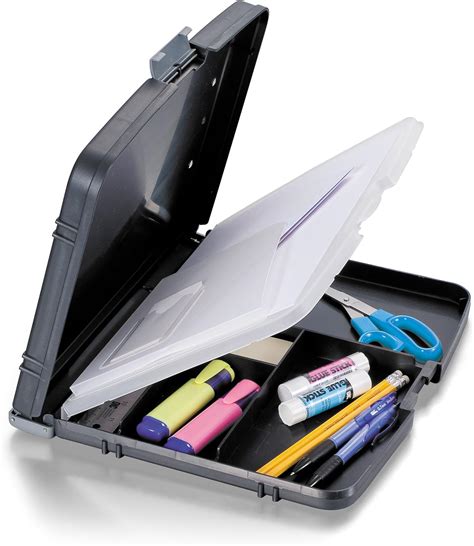 Officemate Triple File Clipboard Storage Box, Recycled, Black (83610): Amazon.co.uk: Office Products