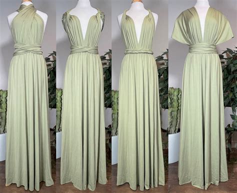 MATCHA GREEN Bridesmaid Dress/ Floor Length / Convertible Dress / Infinity Dress/ Multiway Dress ...