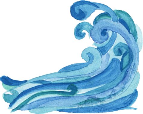 6 Watercolor Ocean Wave (PNG Transparent) | OnlyGFX.com