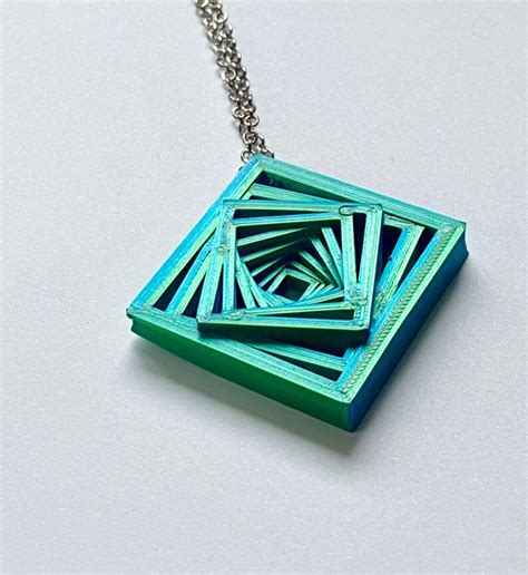 Geometric Iridescent Pendant 3d Printed Art Deco Gifts for - Etsy