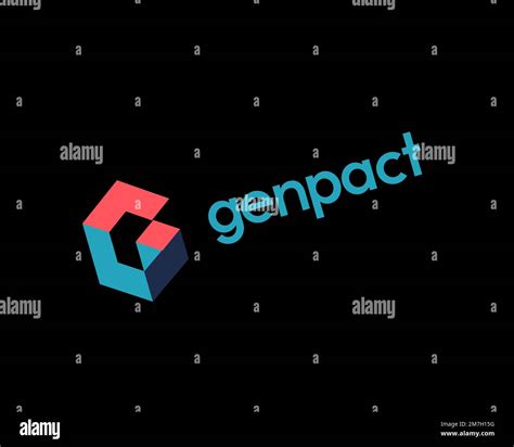 Genpact, rotated logo, black background Stock Photo - Alamy