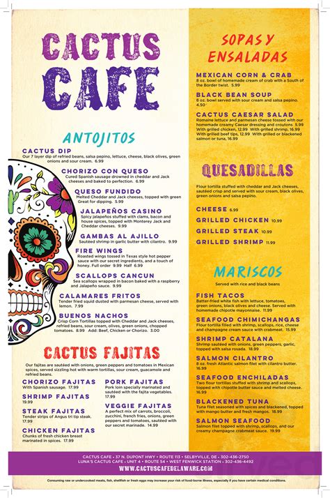 Cactus Cafe menu in Selbyville, Delaware, USA