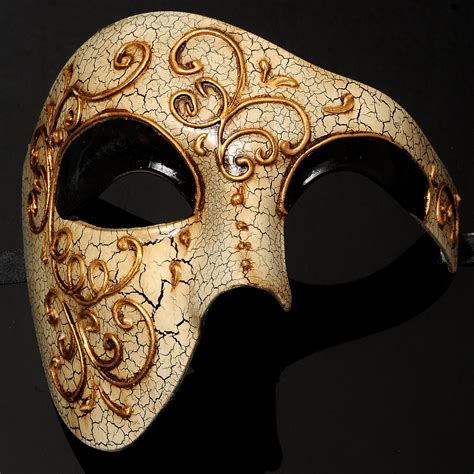 Venetian Gold Lining Half Men Masquerade Ball Mask