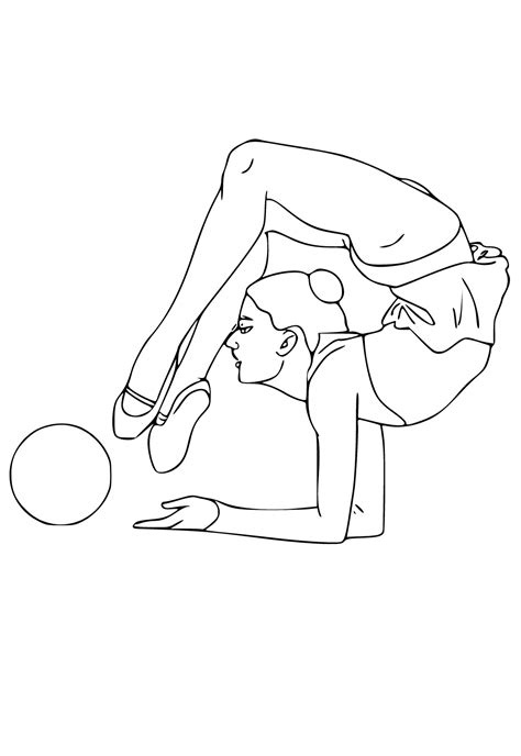 Free Printable Gymnastics Ball Coloring Page for Adults and Kids - Lystok.com