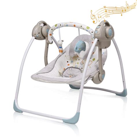 Buy Electric Baby Swing,Soothing Portable Swing with Intelligent Music ...