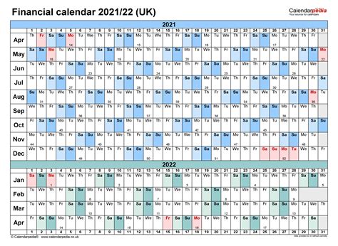 2021/19 Financial Year Calendar Australia - Template Calendar Design