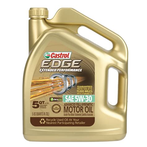 Castrol 03087 EDGE Extended Performance 5W-30 Synthetic Motor Oil - 5 Quart