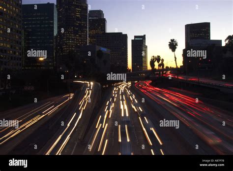 traffic downtown Los Angeles California Stock Photo - Alamy