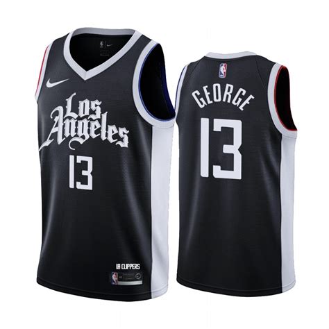 Men's Los Angeles Clippers #13 Paul George Black 2020-21 City Edition ...