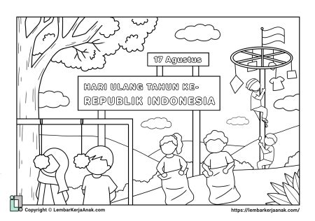 mewarnai gambar tema hari kemerdekaan untuk kelas 2 sd