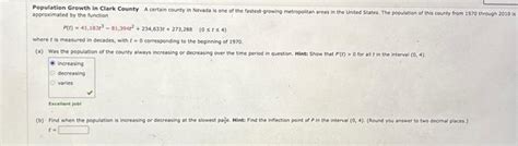Solved Population Growth in Clark County A certain county in | Chegg.com