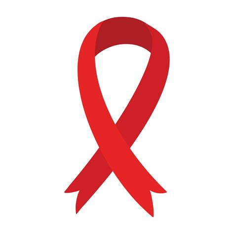 Red ribbon - emblem symbol for AIDS HIV awareness isolated on white ...