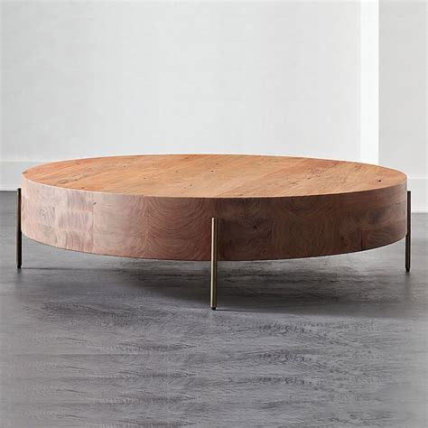 Retro Round Coffee Table with Solid Wood Tabletop Metal Legs | Table basse, Table basse ronde ...