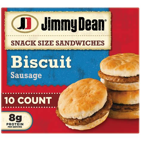 Jimmy Dean Sausage Biscuit Snack Size Sandwiches, 17 oz, 10 Ct (Frozen ...