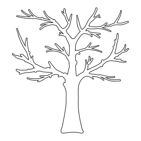 Large Printable Tree Template Tree Coloring Page Leaf Coloring Page ...