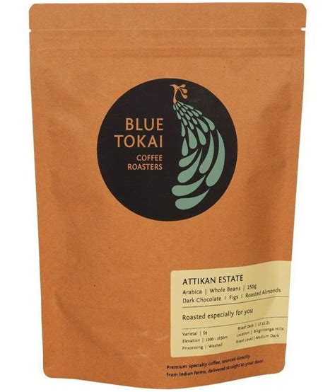 Blue Tokai Coffee Roasters Attikan Estate - Medium Dark Roast | Whole Beans (250 Gm): Buy Blue ...