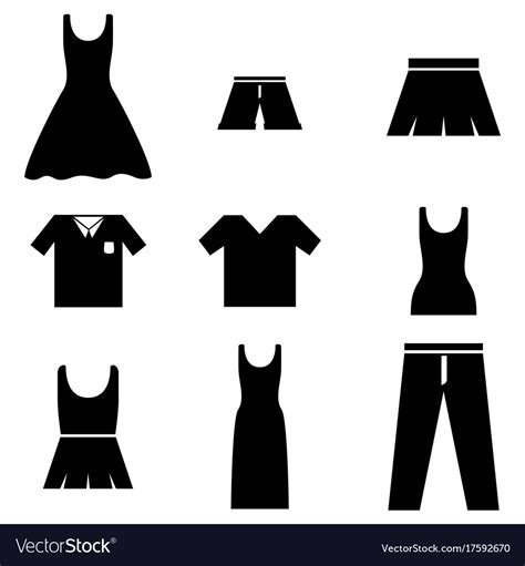 Clothes icon set Royalty Free Vector Image - VectorStock