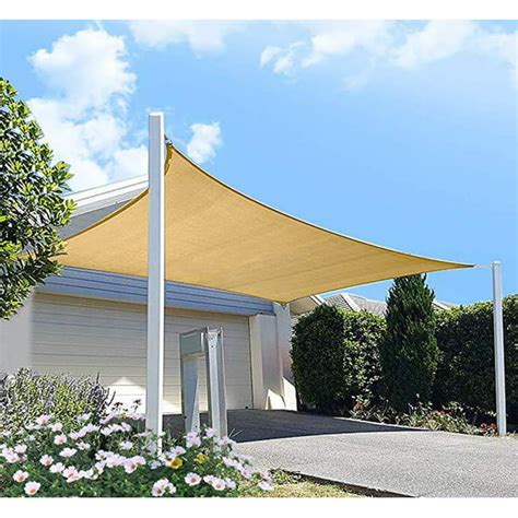 WAMSOFT Patio Sun Shade Sail Canopy Rectangle Shade Cloth UV Block ...