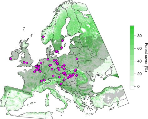 Spatial distribution of resurvey studies in Europe Map of all 68 ...