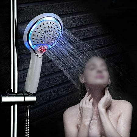 Cergrey Handheld Bathroom Shower Spray Head Digital Temperature Display 3 Colors LED,Shower ...