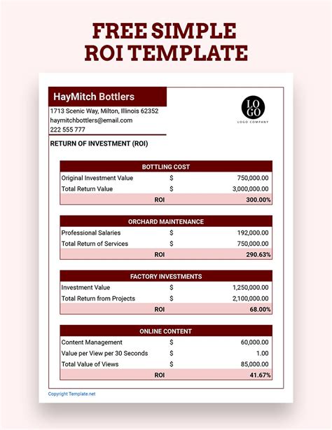 Free Free Simple ROI Template - Google Sheets, Excel | Template.net