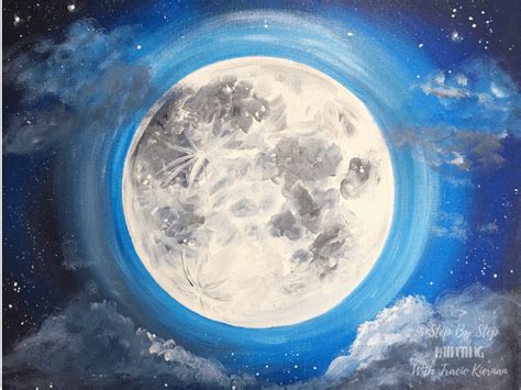 Moon Painting - Step By Step Acrylic Painting Tutorial - With Pictures