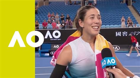 Garbine Muguruza on-court interview (2R) | Australian Open 2019 - YouTube