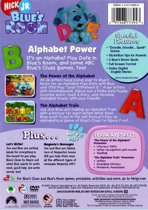 Blue's Room: Alphabet Power cover or packaging material - MobyGames