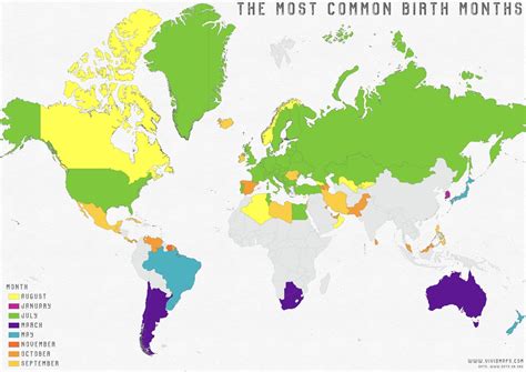 The Most Common Birth Months Worldwide, Mapped - Vivid Maps