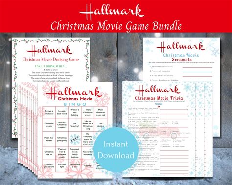 Hallmark Countdown to Christmas Movie Watching Games Bundle - Etsy