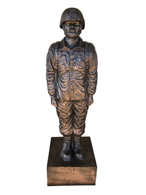 Patriotic Soldier on Base Aluminum Indoor/Outdoor Statue - Aluminum ...