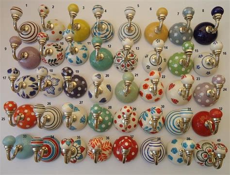 Assorted Ceramic Hooks Handpainted Hooks Bathroom Hooks - Etsy ...