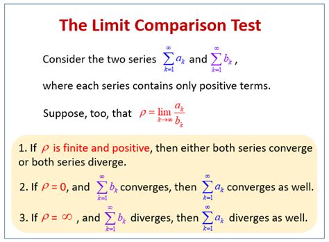 The Limit Comparison Test (examples, solutions, videos)