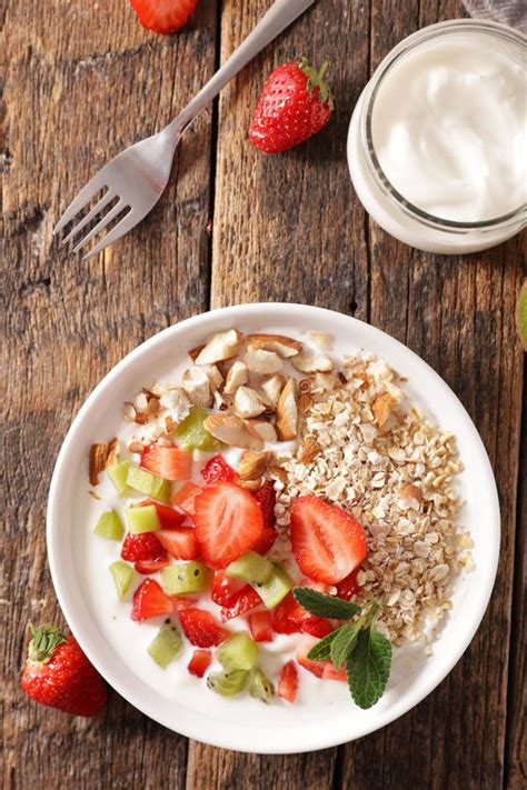 Cereal with Milk, Nuts and Fruits Stock Image - Image of wood, balanced ...