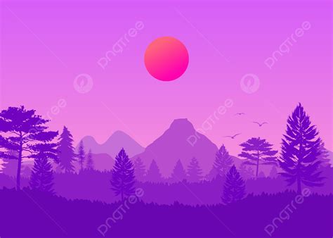 Mountain Silhouette Purple Background, Silhouette Mountain, Siluet ...