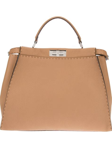 Fendi Selleria Peekaboo Tote Bag in Brown | Lyst