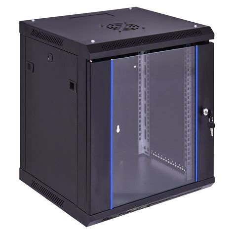 12U Wallmount Data Network Cabinet w/ Locking Glass Door | Network cabinet, Data cabinet, Server ...