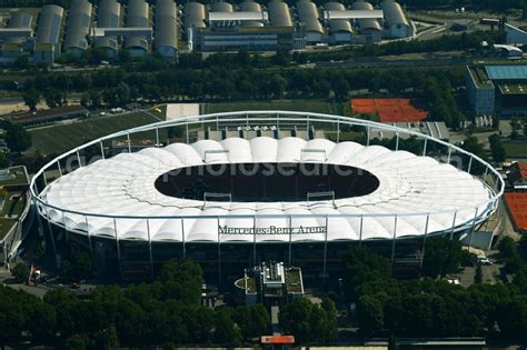 Aerial image Stuttgart - Sports facility grounds of the Arena stadium in Stuttgart in the state ...