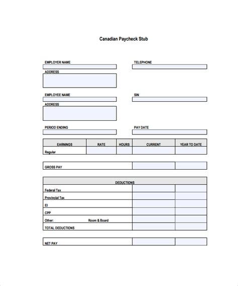 Free Pay Stub Template Word – Mightyprintingdeals.com