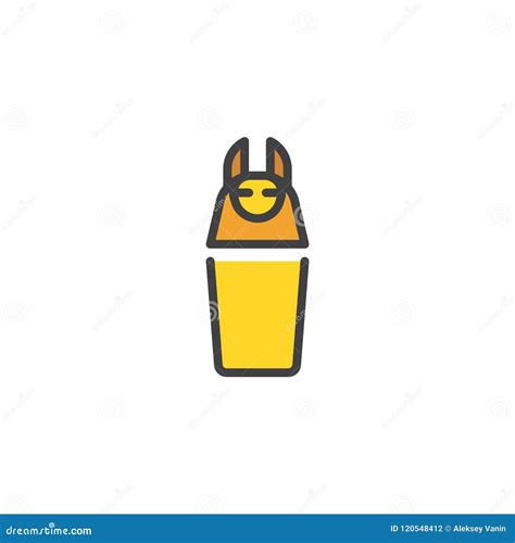 Canopic Jar Outline Icon Vector Illustration | CartoonDealer.com #120271258