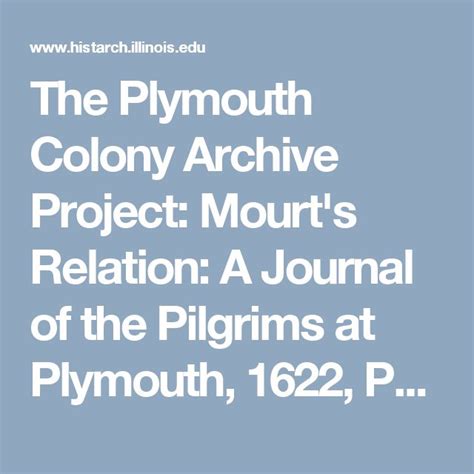 The Plymouth Colony Archive Project: Mourt's Relation: A Journal of the ...