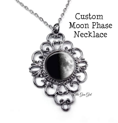 Custom Birth Moon Necklace Personalized Moon Phase Necklace - Etsy