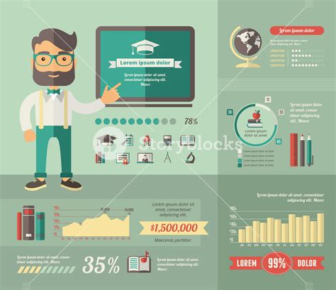 Education Infographic Template. Vector Customizable Elements. Royalty ...