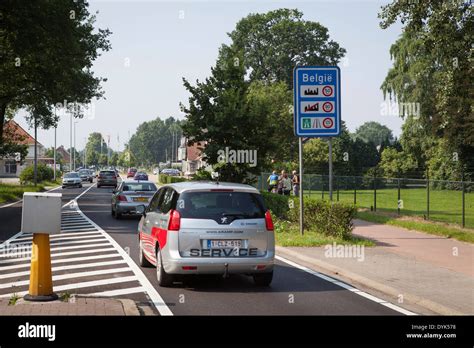 Border crossing between the Netherlands and Belgium between Valkenswaard and Lommel Stock Photo ...