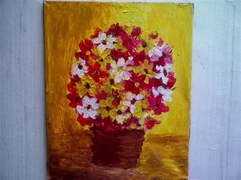 lukisanberpesan: lukisan bunga, ekspressionisme di kanvas 45 x 50 cm Rp ...