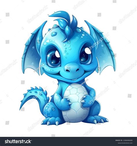 Blue Baby Dragon Vector Illustration Blue Stock Vector (Royalty Free ...