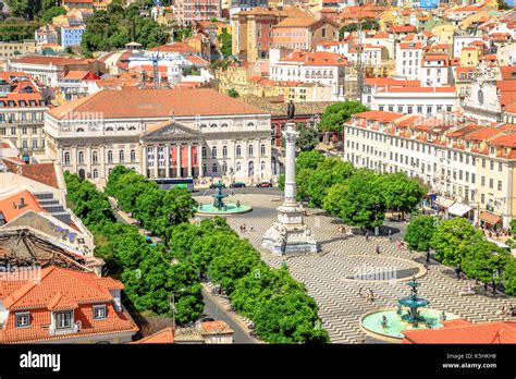 Rossio Square aerial Stock Photo - Alamy