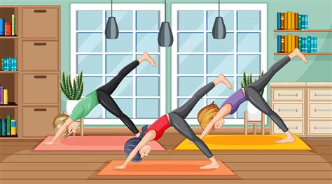 People practicing yoga exercise and meditation 12404354 Vector Art at Vecteezy